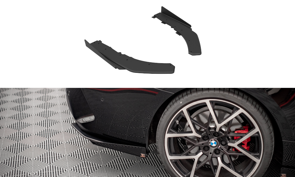 Street pro rear side splitters + flaps bmw 4 m-pack g22 / g23 / g22 facelift / g23 facelift