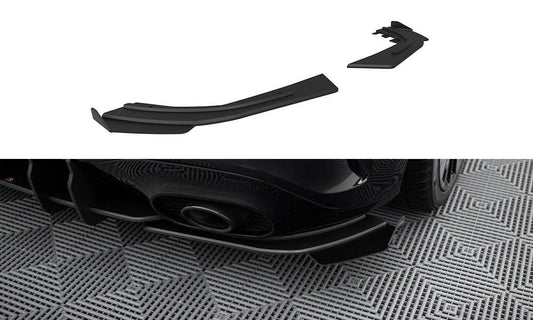 Street pro rear side splitters + flaps mercedes-amg a35 hatchback w177