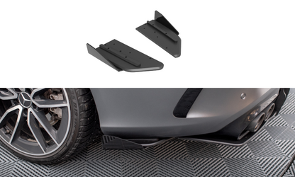 Street pro rear side splitters + flaps mercedes-amg c43 coupe / cabrio c205  facelift / a205 facelift