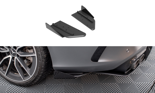 Street pro rear side splitters + flaps mercedes-amg c43 coupe / cabrio c205  facelift / a205 facelift