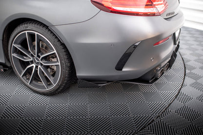 Street pro rear side splitters + flaps mercedes-amg c43 coupe / cabrio c205  facelift / a205 facelift