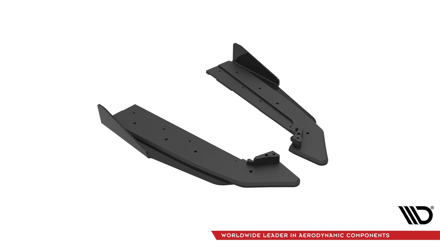 Street Pro Rear Side Splitters v.1 + Flaps Ford Mustang GT MK6 Facelift