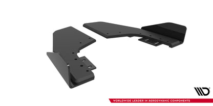 Street pro rear side splitters v.2 + flaps v.2 volkswagen golf r mk8 / mk8 facelift