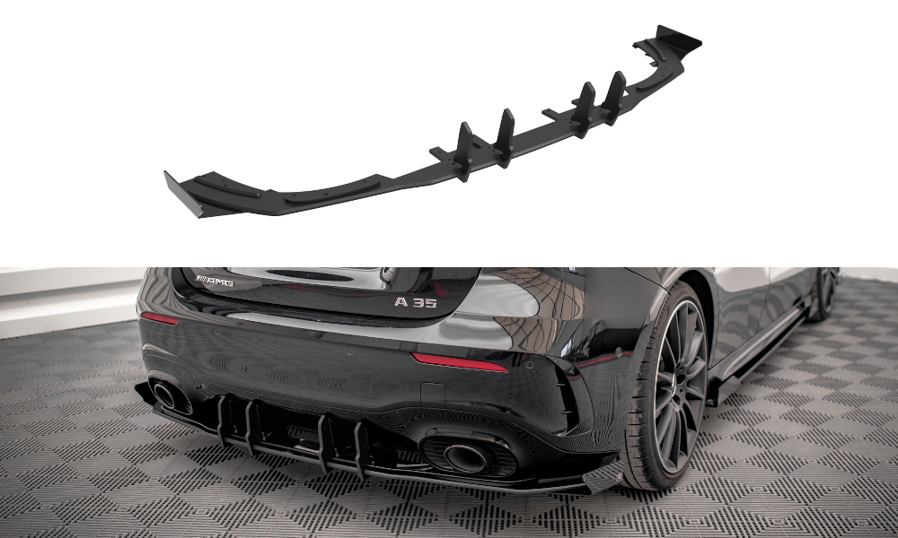 Street pro rear valance + flaps mercedes a35 amg hatchback aero pack w177