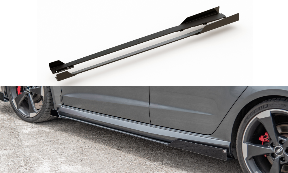 Street Pro Side nederdele diffusorer + flapper Audi RS3 8V Sportback