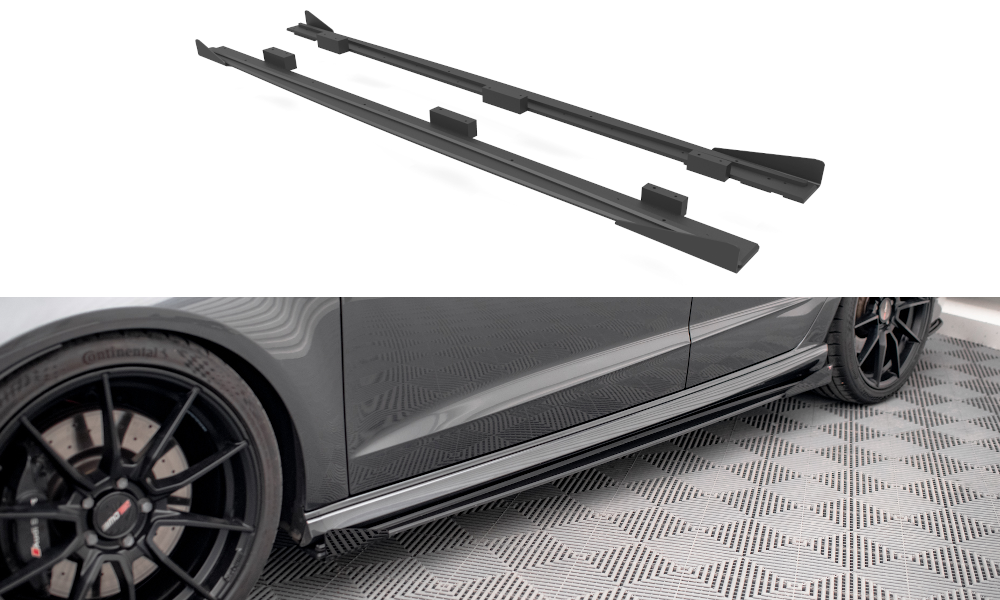Street pro side skirts diffusers + flaps audi s3 / a3 s-line sportback 8v facelift