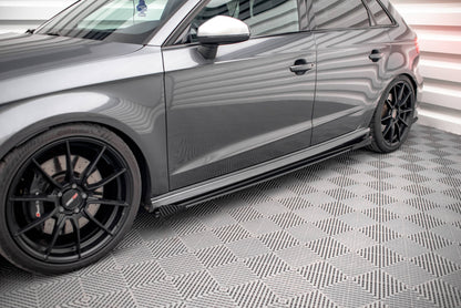 Street Pro Side nederdele diffusorer + flapper Audi S3 / A3 S-line sportback 8v ansigtsløftning