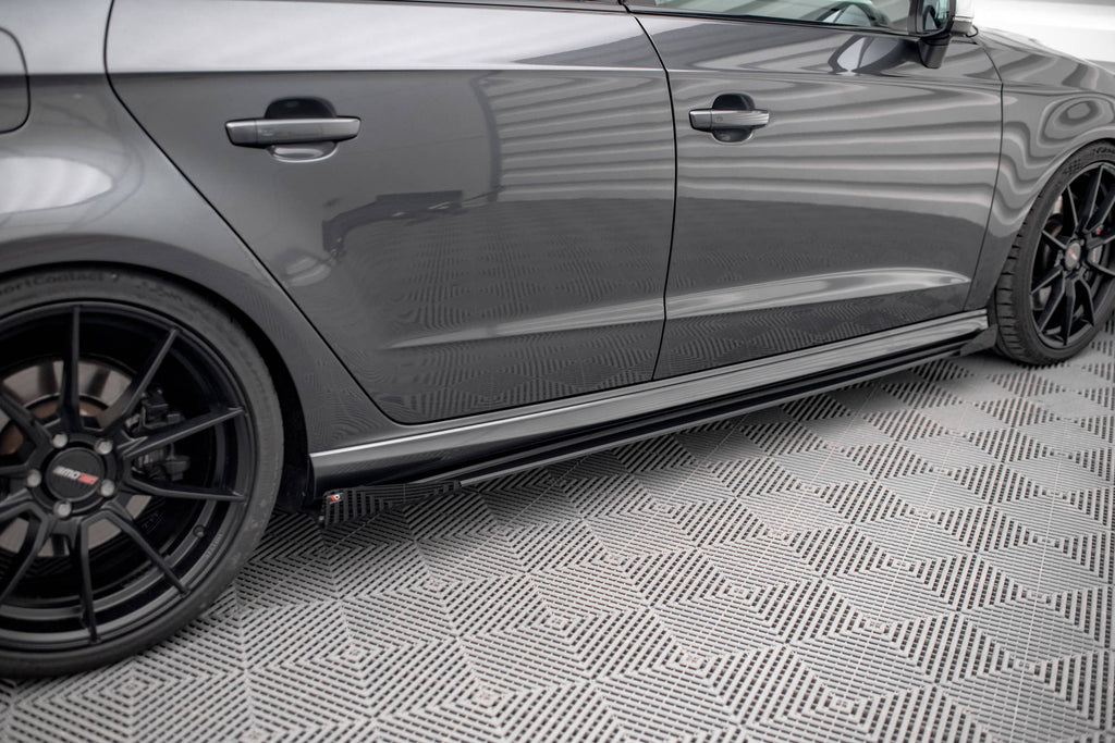 Street pro sideskjørt diffusorer + klaffer audi s3 / a3 s-line sportback 8v ansiktsløftning