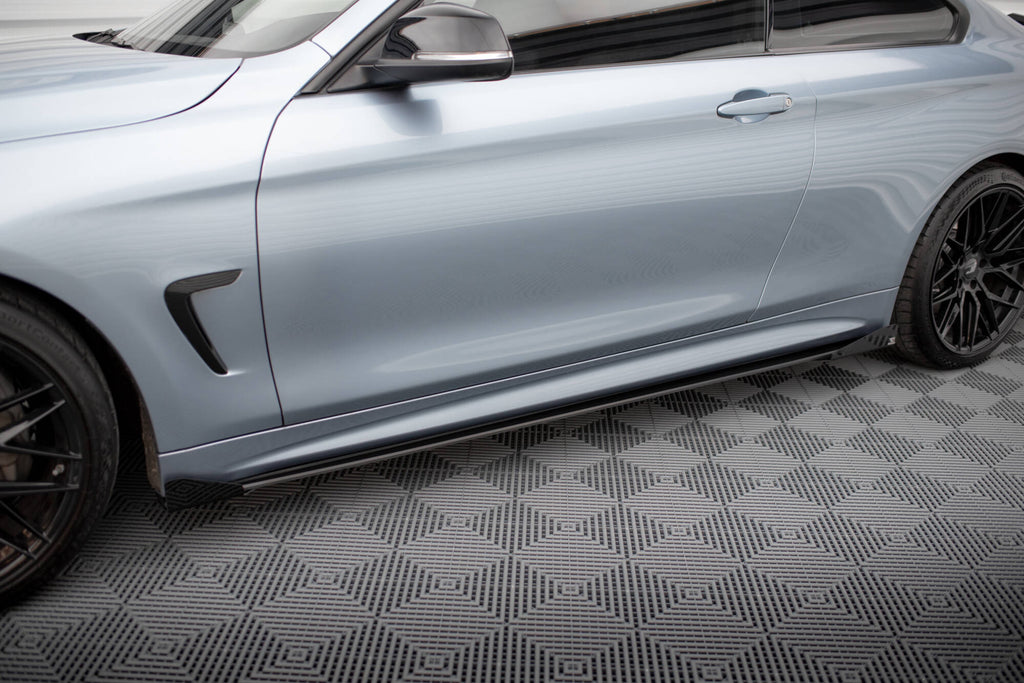 Street Pro Side nederdele diffusorer + flapper BMW 4 Coupe / Gran Coupe / Cabrio M-Pack F32 / F36 / F33