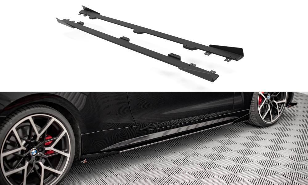 Street pro side skirts diffusers + flaps bmw 4 m-pack / m440i g22 / g23 / g22 facelift / g23 facelift