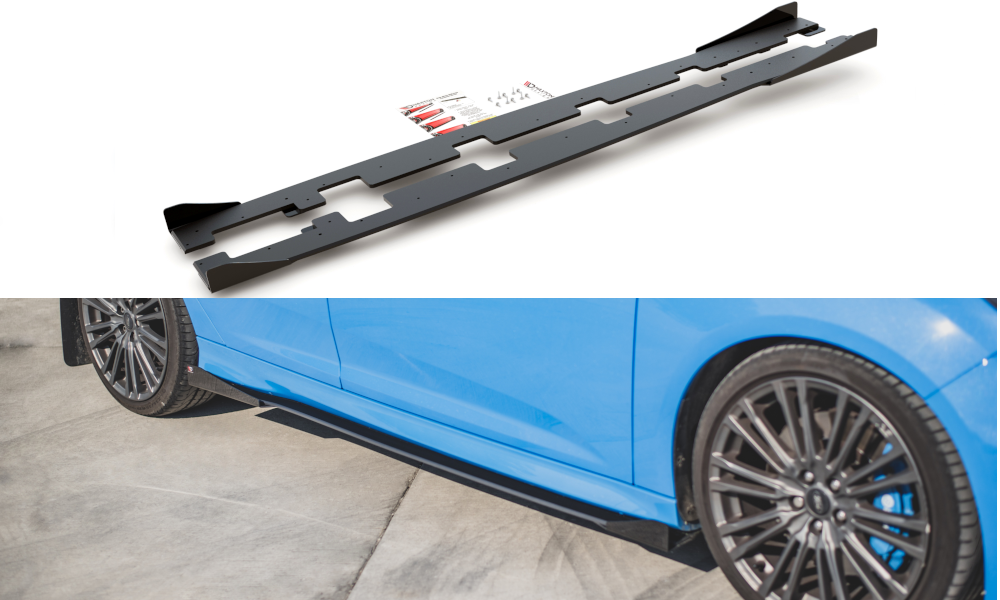 Street pro side skirts diffusers + flaps ford focus rs mk3