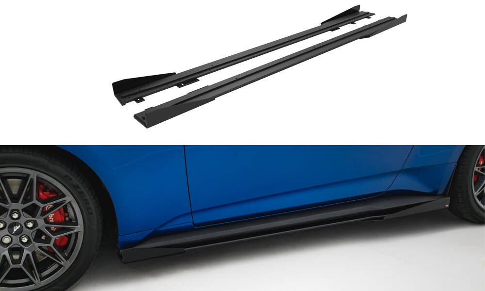 Street Pro Side nederdele diffusorer + flapper Ford Mustang GT MK7