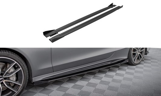 Street pro side skirts diffusers + flaps mercedes-amg c43 coupe / cabrio c205  facelift / a205 facelift