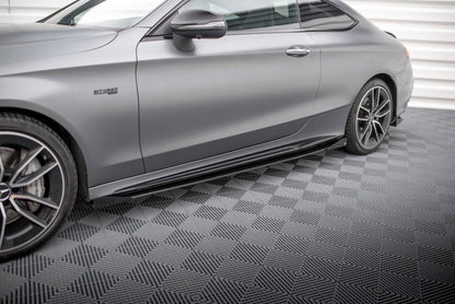 Street pro side skirts diffusers + flaps mercedes-amg c43 coupe / cabrio c205  facelift / a205 facelift