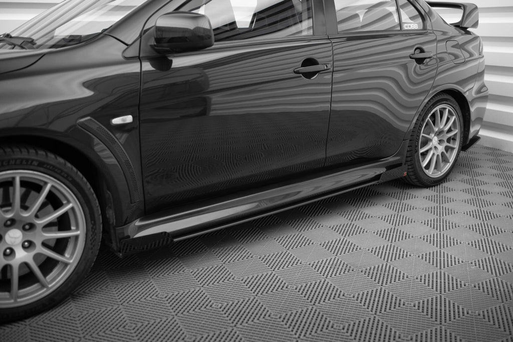 Street pro side skirts diffusers + flaps mitsubishi lancer evo x