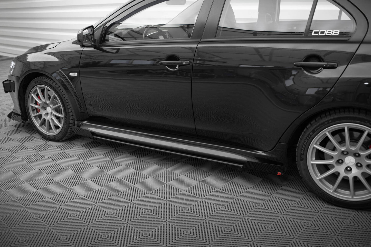 Street pro side skirts diffusers + flaps mitsubishi lancer evo x