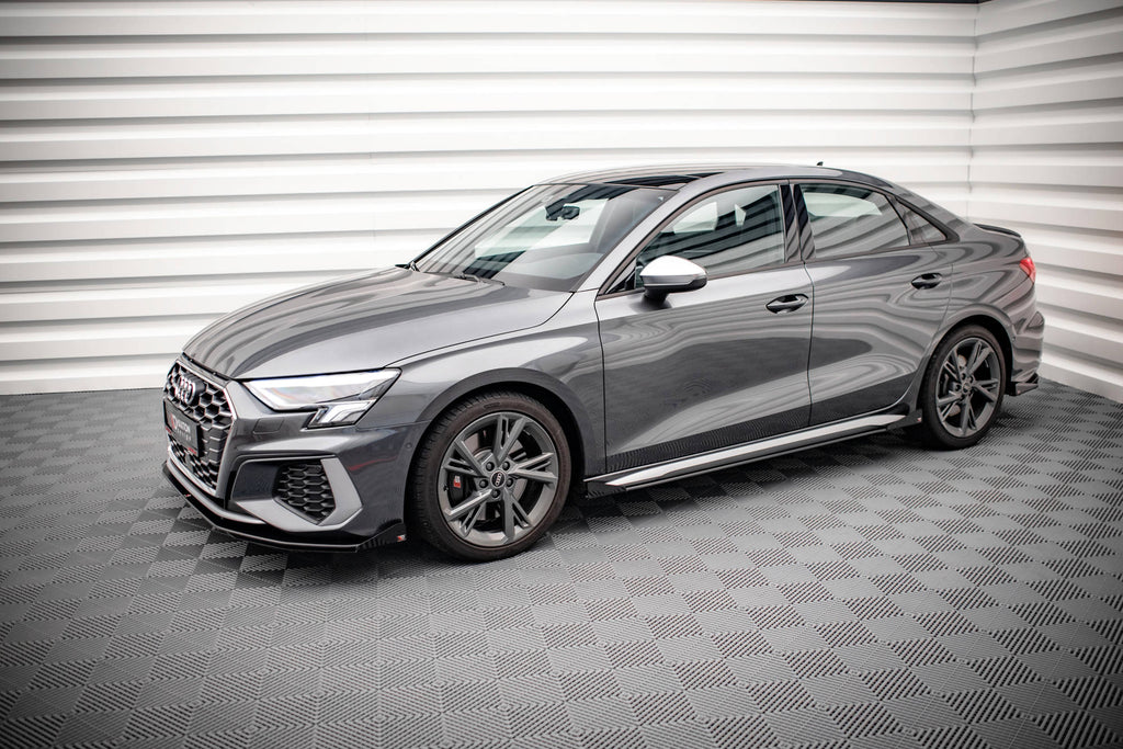Street pro sideskjørt diffusorer + klaffer v.1 audi s3 / a3 s-line 8y / 8y ansiktsløftning