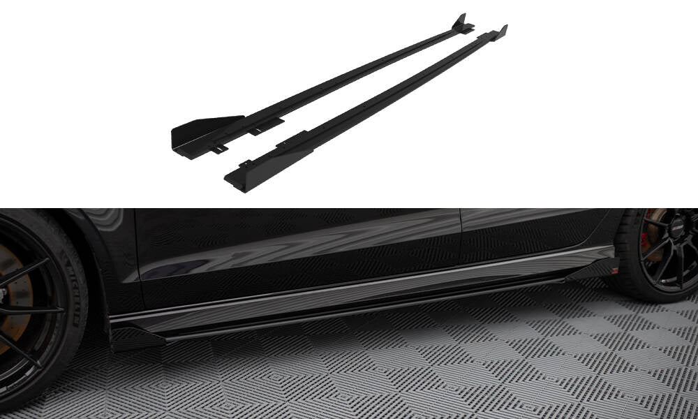 Street pro side skirts diffusers v.1 + flaps audi rs3 sedan 8v facelift