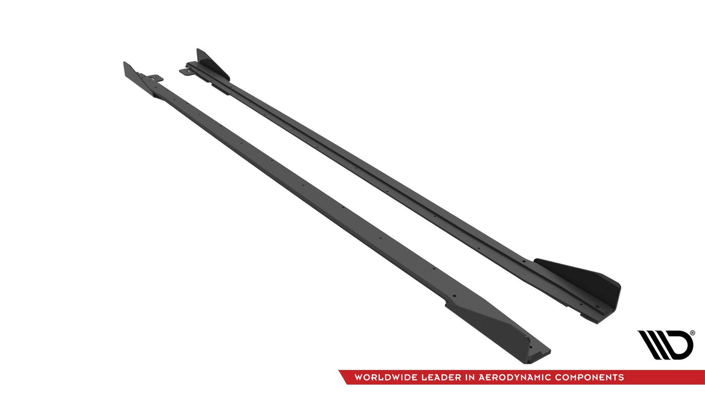 Street Pro Side Skirts Diffusers v.1 + Flaps Ford Mustang GT MK6 Facelift