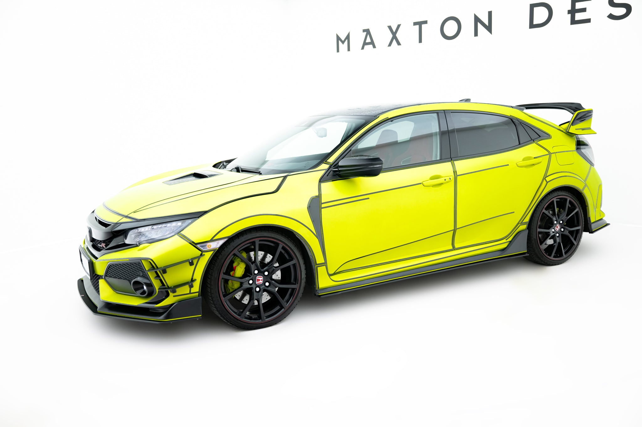 Street pro sideskjørt diffusere v.2 honda civic type-r mk10 / mk10 ansiktsløftning