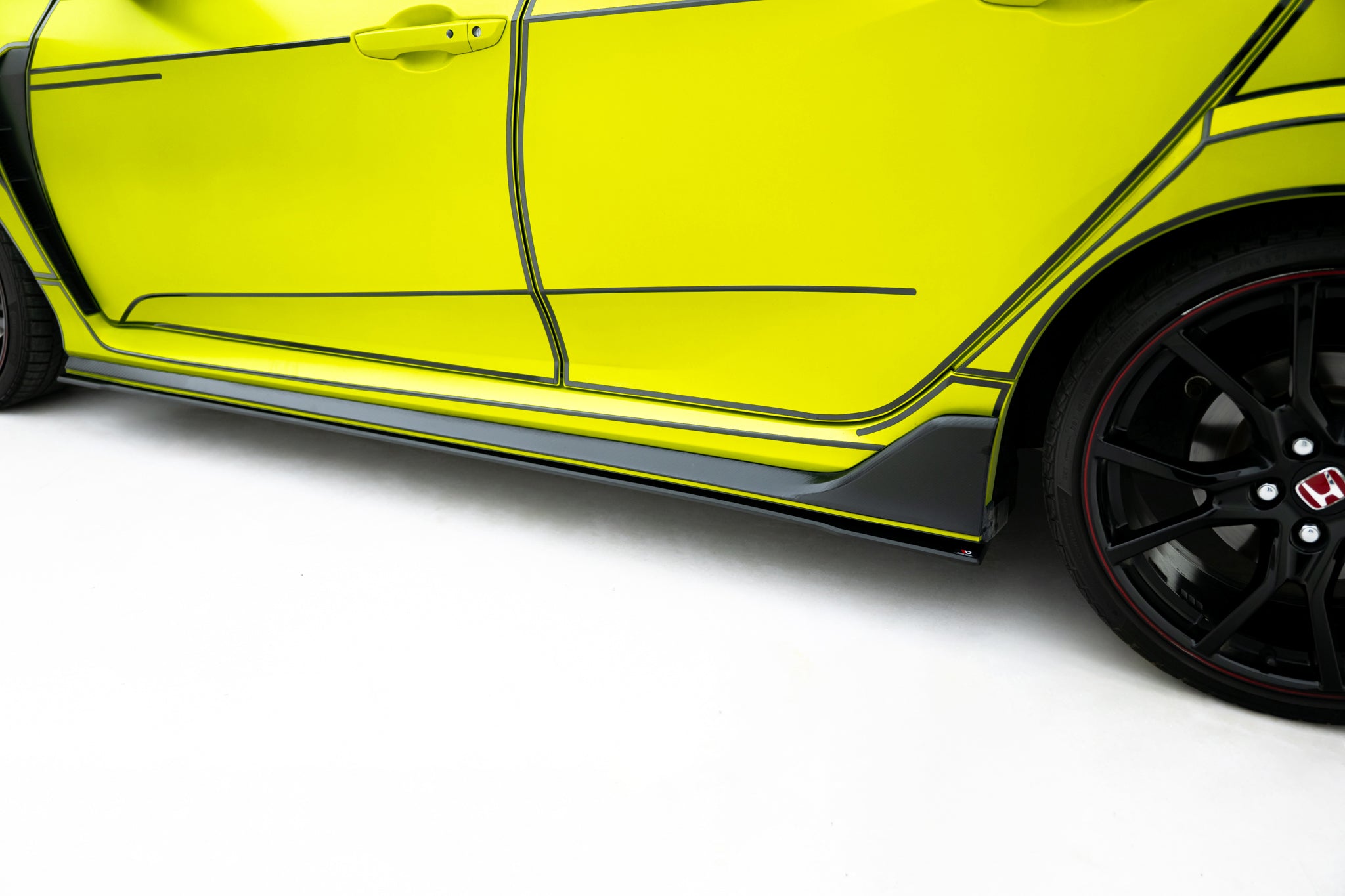 Street pro sideskjørt diffusere v.2 honda civic type-r mk10 / mk10 ansiktsløftning
