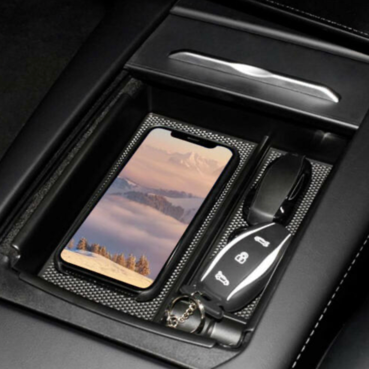 Mittenfack med Trådlös Laddning Tesla Model S & X