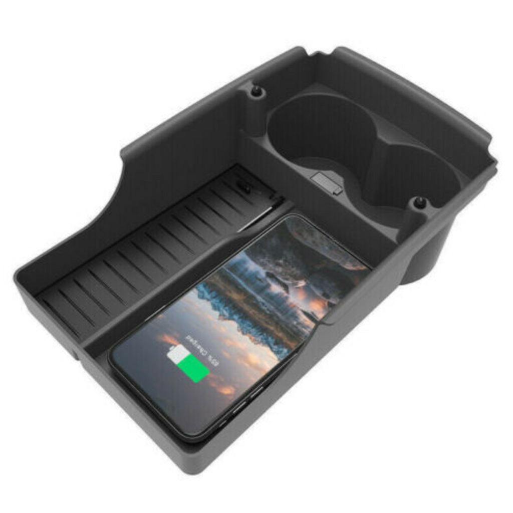 Mittenfack med Trådlös Laddning och Mugghållare Tesla Model S & X