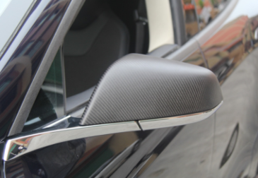 Model S side mirrors carbon fiber matt