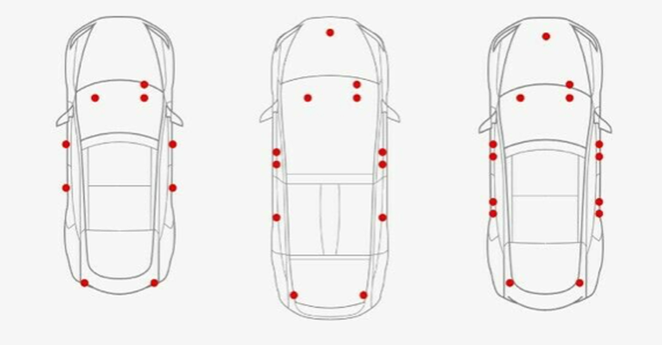 Tesla Varningslampor Röda 2-pack