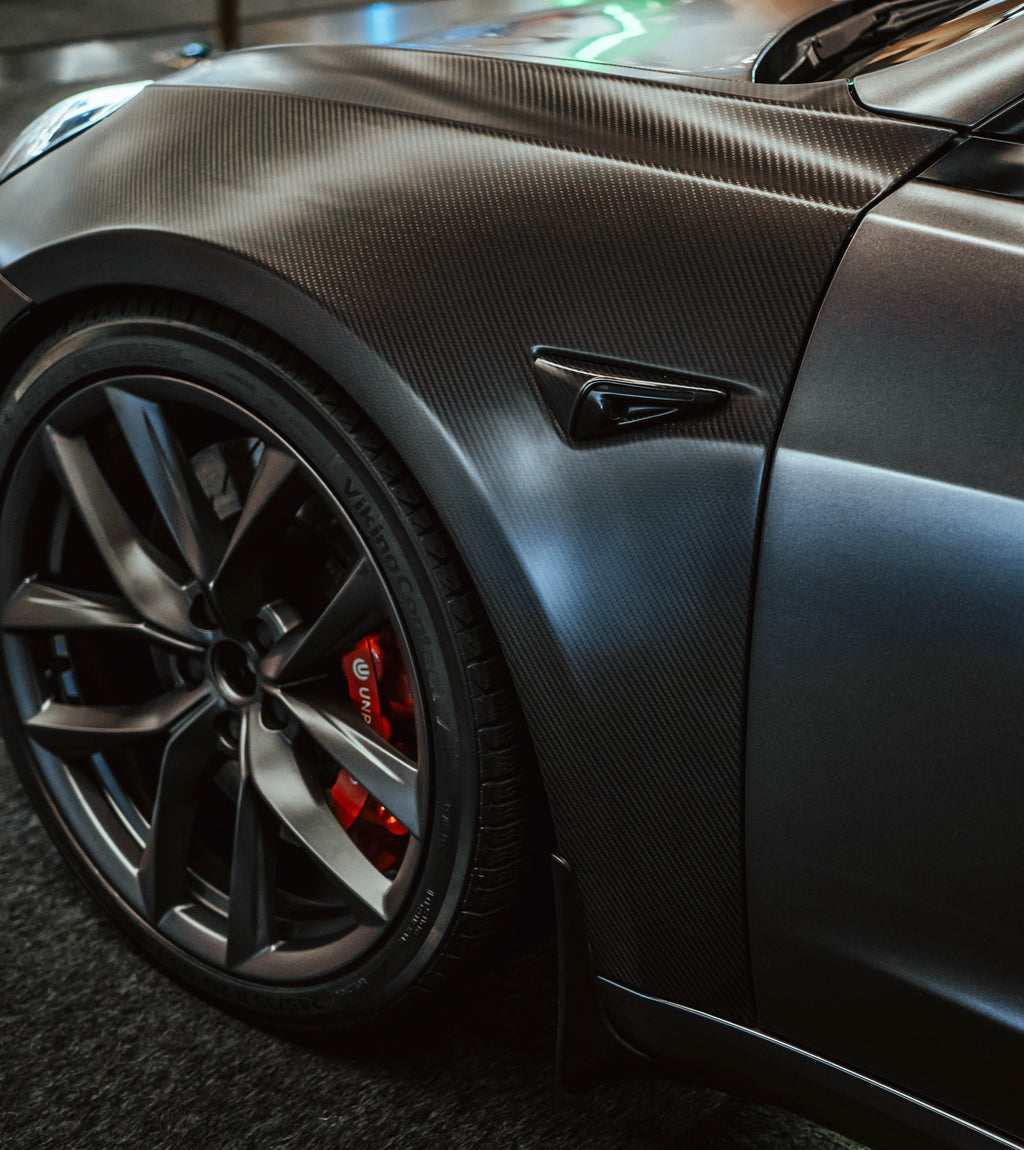 Frontskærm i kulfiber mat/blank Tesla Model 3