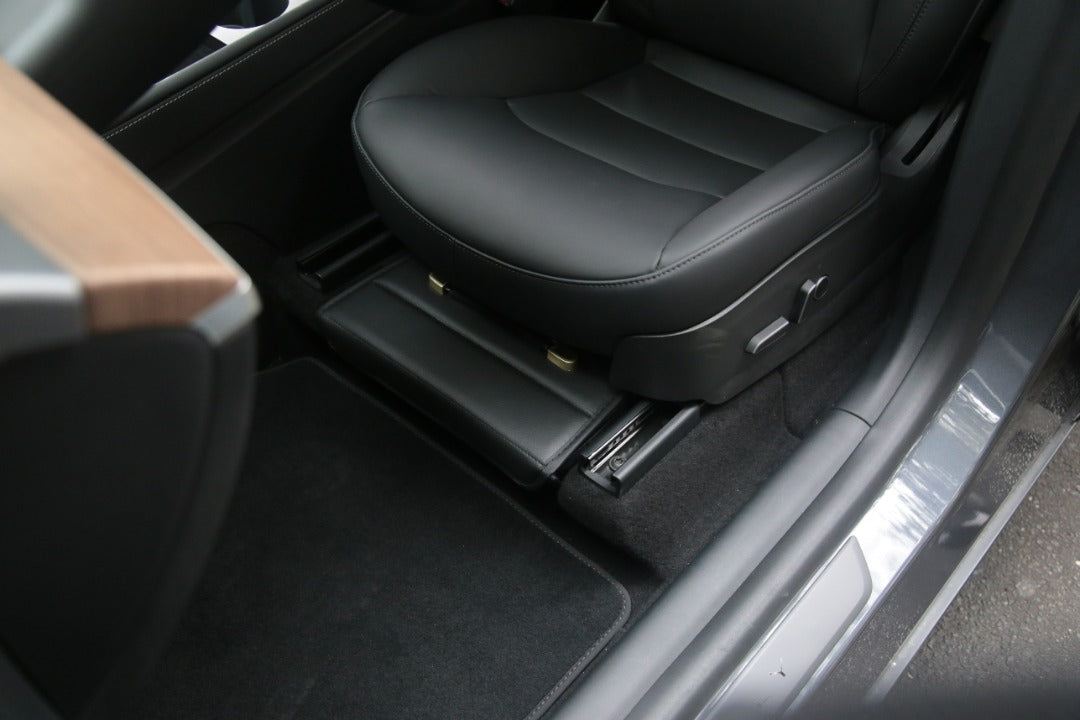 Model Y front seat storage box leather