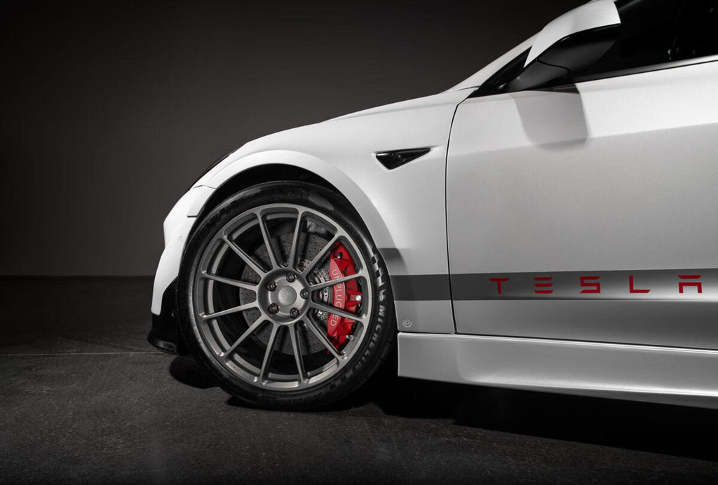 Carbon Fiber Ascension-R Front Wide Fender set Unplugged Performance Model 3