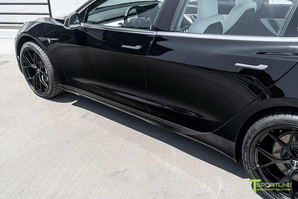 T-sportline - Model 3 sideskørter i kulfiber (sæt med 2)