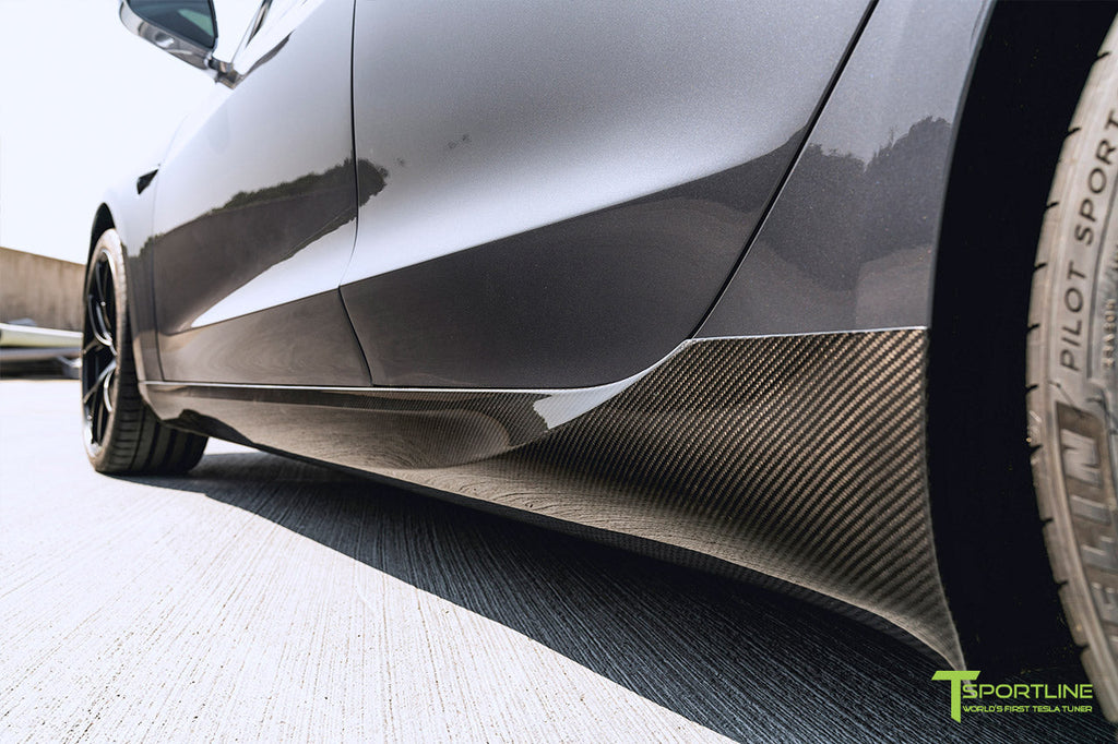 T-sportline - Model 3 sideskørter i kulfiber (sæt med 2)