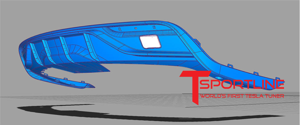 T-sportline - Model S Carbon Fiber Rear Aero Diffuser 2021+
