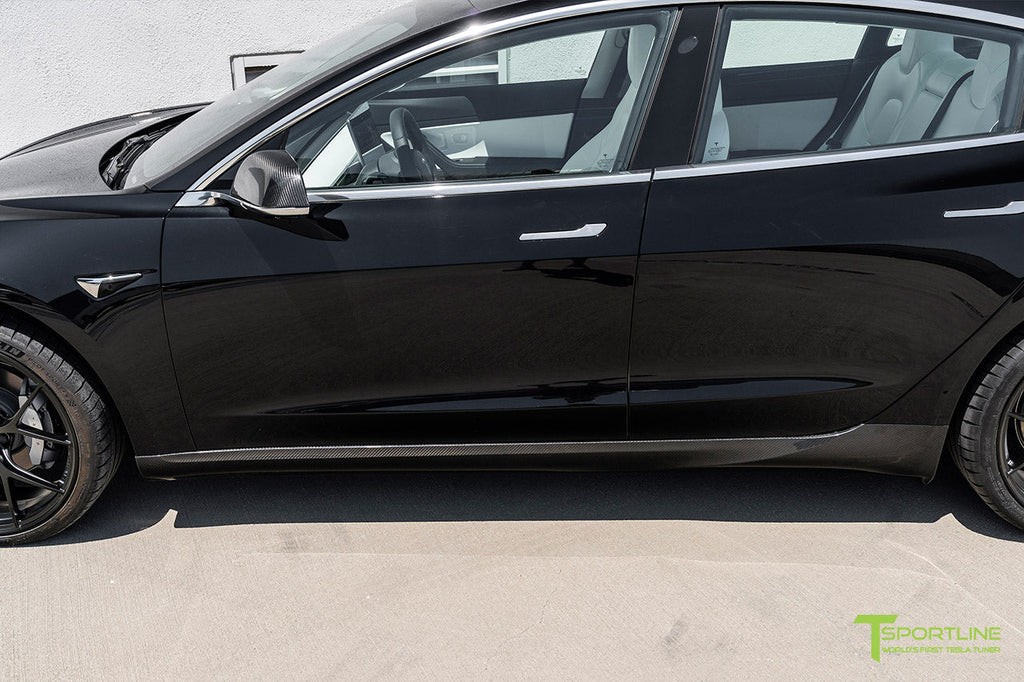 T-sportline - Model 3 sideskørter i kulfiber (sæt med 2)
