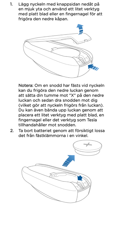 Model X keyfob batteri - CR2354