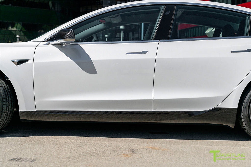 T-sportline - Model 3 sideskørter i kulfiber (sæt med 2)