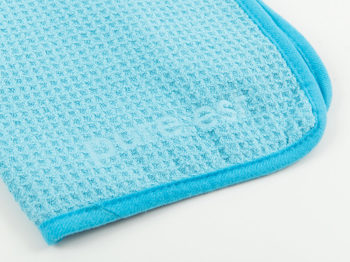 Pureest Waffle Weave glass cleaning cloth - Light blue
