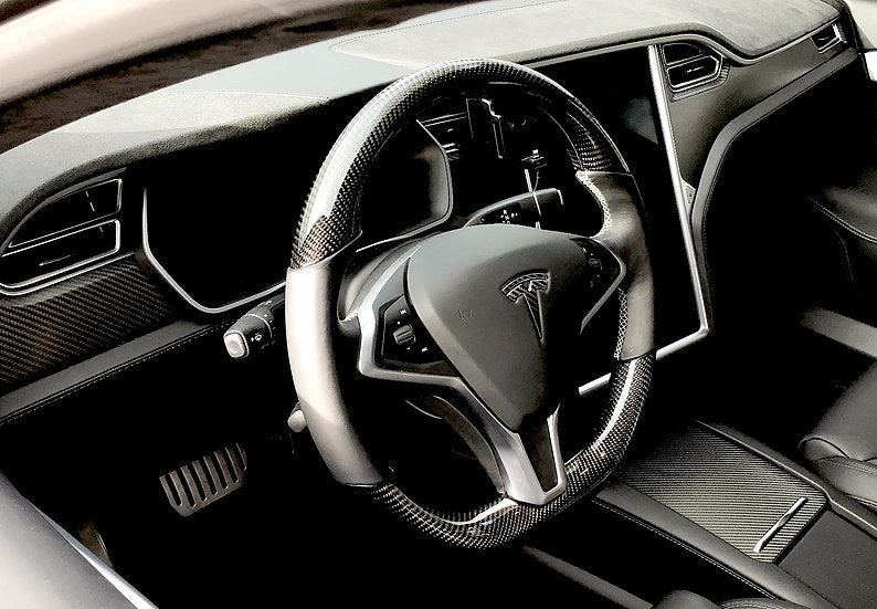 Model S & X steering wheel bright carbon fiber