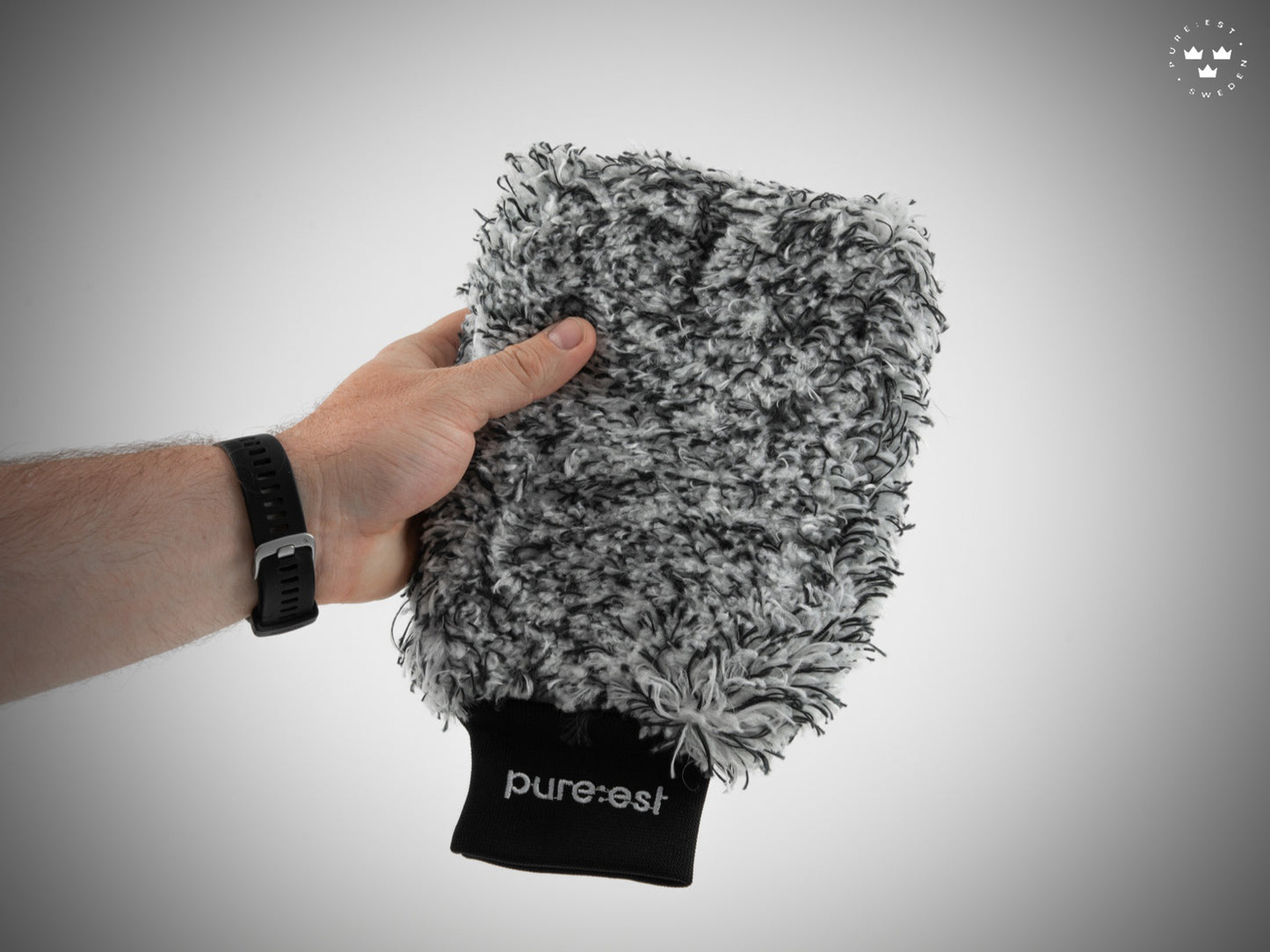 Pureest Microfiber Washing Glove - Black/White