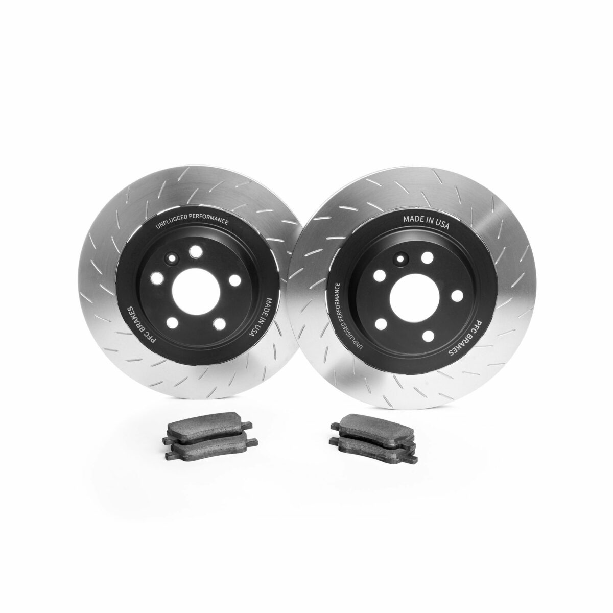 Unplugged Performance - Model S/X plaid UP x PFC Large Sweep Brake Rotor and Pad Set (for OEM Caliper) 2021+ Fram