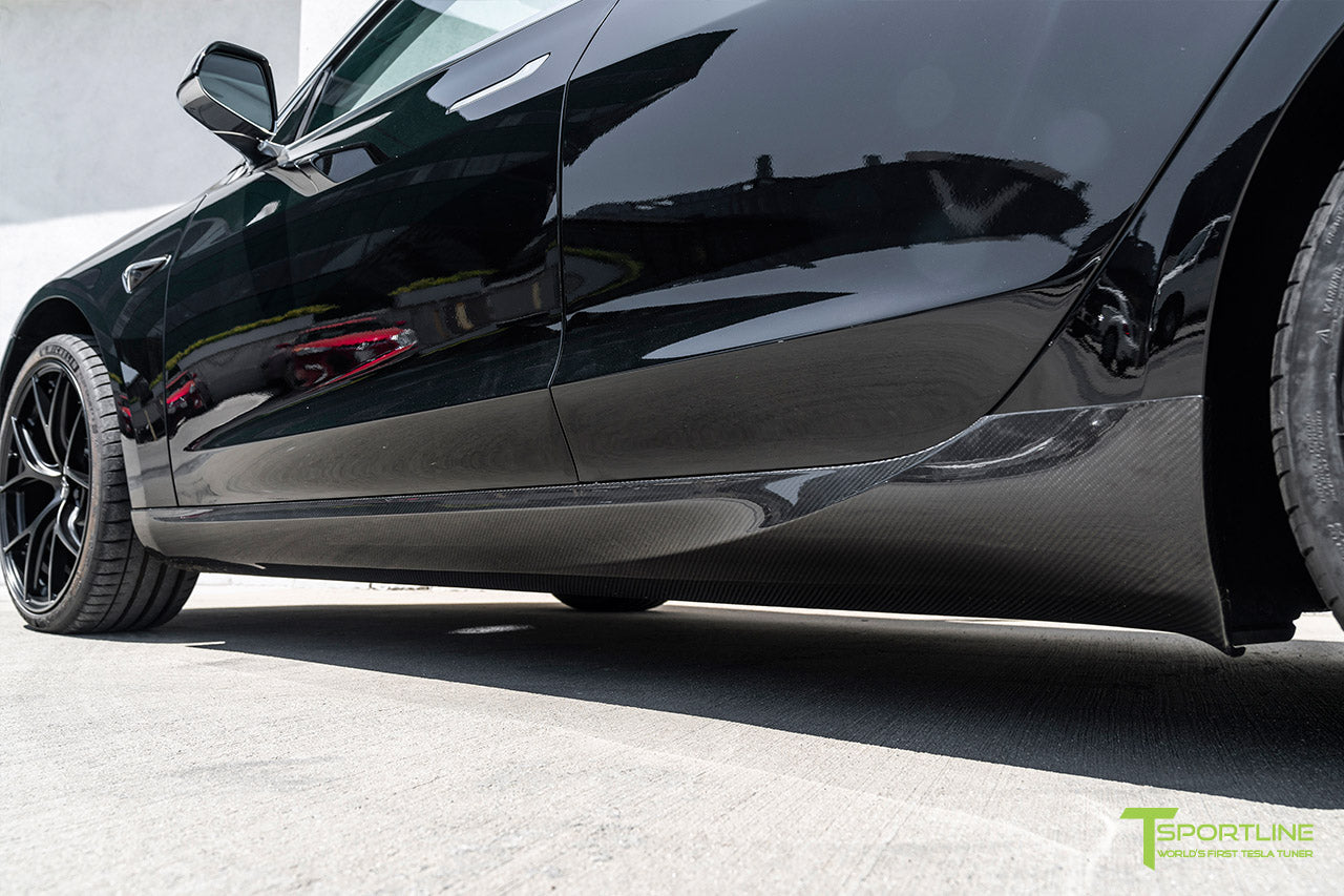 T-sportline - Model 3 sideskørter i kulfiber (sæt med 2)