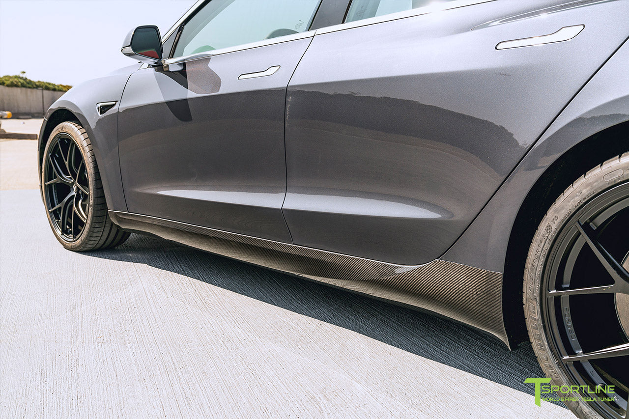 T-sportline - Model 3 sideskørter i kulfiber (sæt med 2)
