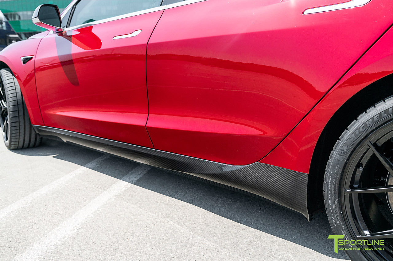 T-sportline - Model 3 sideskørter i kulfiber (sæt med 2)